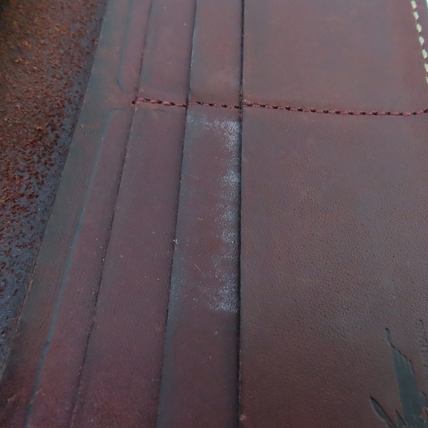 実際に弊社で買取させて頂いたFUNNY/ファニー AMERICAN LATIGO レザー ロングウォレット/長財布 ウォレットチェーン ベルトループ付きの画像 9枚目