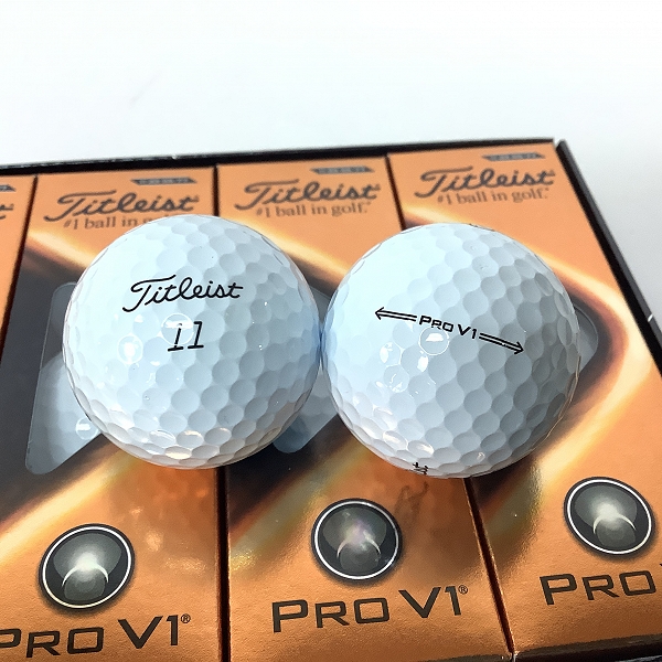 実際に弊社で買取させて頂いた【未使用】Titleist/タイトリスト PRO V1 2021年モデル ホワイト/イエロー ゴルフボール 2ダースの画像 1枚目