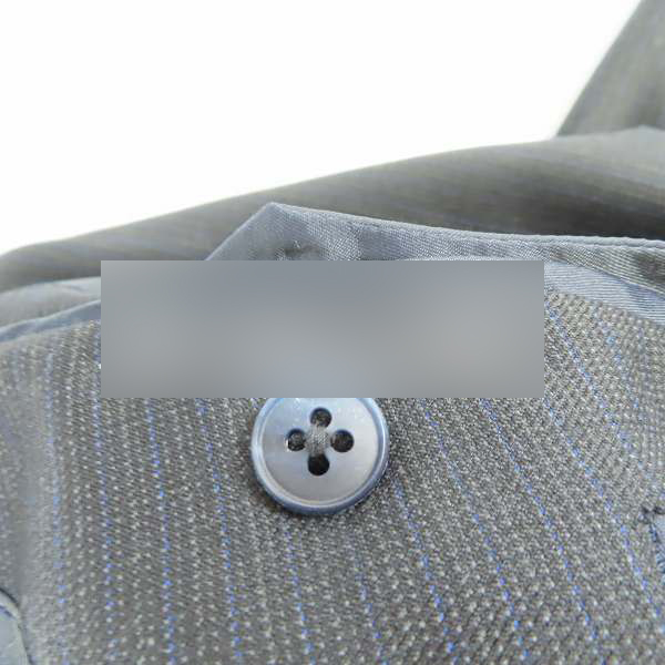 実際に弊社で買取させて頂いたBURBERRYS/バーバリーズ スーツ ダブル ウール ブラック系 無地 2P AB7の画像 4枚目