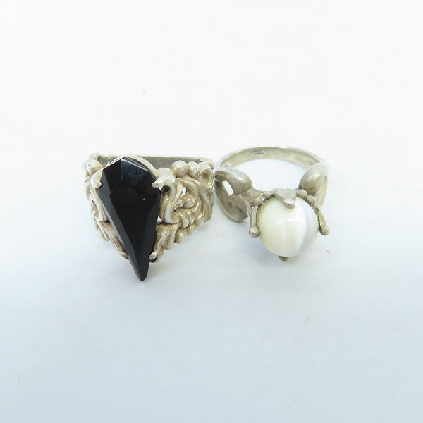 実際に弊社で買取させて頂いたJean Paul Gaultier/ジャンポールゴルチエ サイドアラベスクデザイン ストーンセット リング 16.5/19号 2点セット