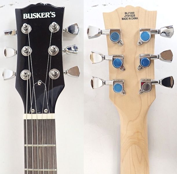 実際に弊社で買取させて頂いた★BUSKER'S/バスカーズ BLF200 BLACK レスポールシェイプ ソフトケース付の画像 2枚目