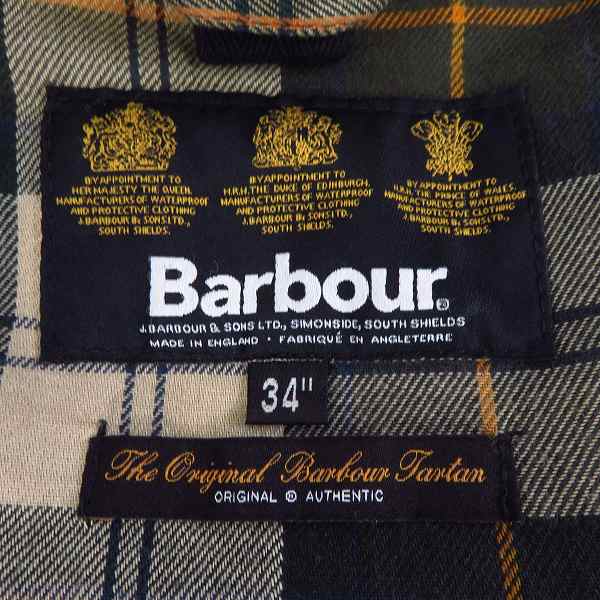 実際に弊社で買取させて頂いたBARBOUR/バブアー オイルドジャケットコート コーデュロイ襟 1502121/34の画像 2枚目