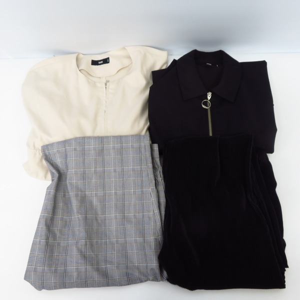 実際に弊社で買取させて頂いたHARE/ハレ イージーパンツ/チェックパンツ ノーカラージャケット/半袖プルオーバー size：S/F 4点セット