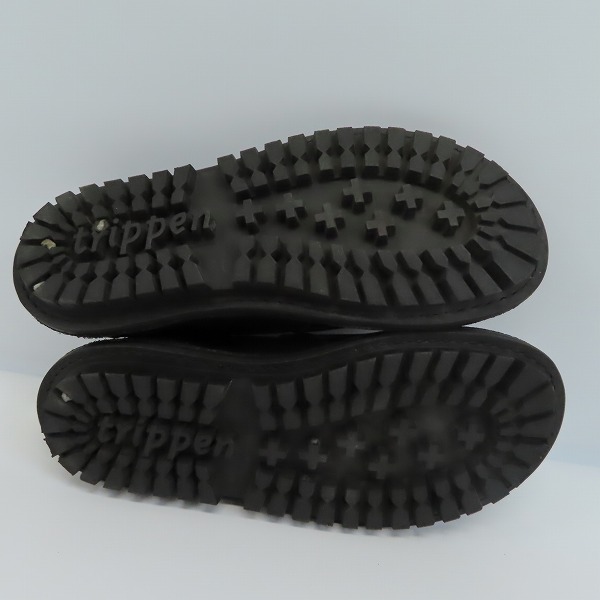 実際に弊社で買取させて頂いたtrippen/トリッペン サイドゴア レザー スリッポン ブラック 9604/40の画像 2枚目