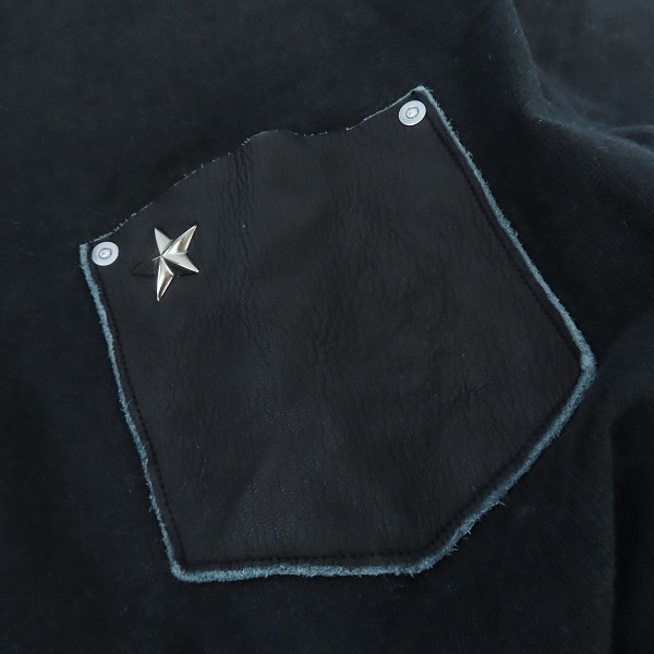 実際に弊社で買取させて頂いたSCHOTT BROS./ショットブロス  レザーポケット/ワンスター  ヘビーウェイト半袖Tシャツ 黒 3153025/Lの画像 4枚目