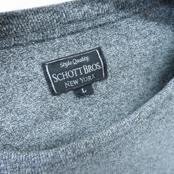 実際に弊社で買取させて頂いたSCHOTT BROS./ ショットブロス レザーポケット/ワンスター  ヘビーウェイト半袖Tシャツ グレー 3163030/Lの画像 2枚目