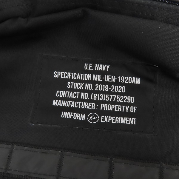 実際に弊社で買取させて頂いた【未使用】uniform experiment/ユニフォームエクスペリメント UEN BACK PACK バックパック UE-192088の画像 3枚目