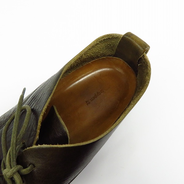 実際に弊社で買取させて頂いたtrippen/トリッペン レースアップレザーシューズ カーキ/42の画像 4枚目