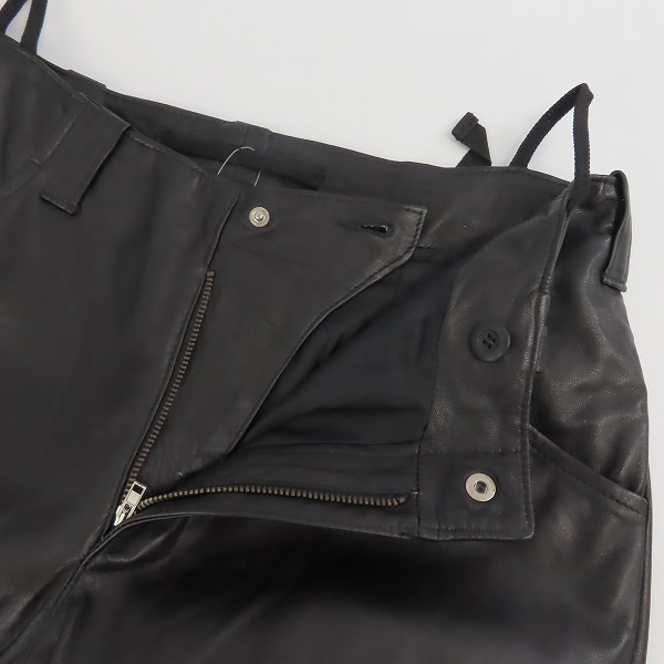 実際に弊社で買取させて頂いた【未使用】HELMUT LANG/ヘルムートラング レザー バイカー パンツ/46の画像 2枚目