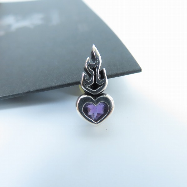実際に弊社で買取させて頂いた【ギャラ付】LEATHERS & TREASURES/レザーズアンドトレジャーズ  セイクリードハートスタッド ピアス w/アメジストの画像 1枚目