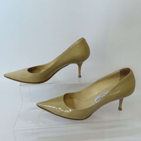 実際に弊社で買取させて頂いたJimmy Choo/ジミーチュウ エナメル ミドルヒール パンプス/37.5の画像 3枚目