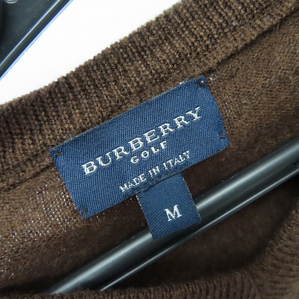 実際に弊社で買取させて頂いたBURBERRY GOLF/バーバリー ゴルフ Vネックセーター 長袖/Mの画像 2枚目