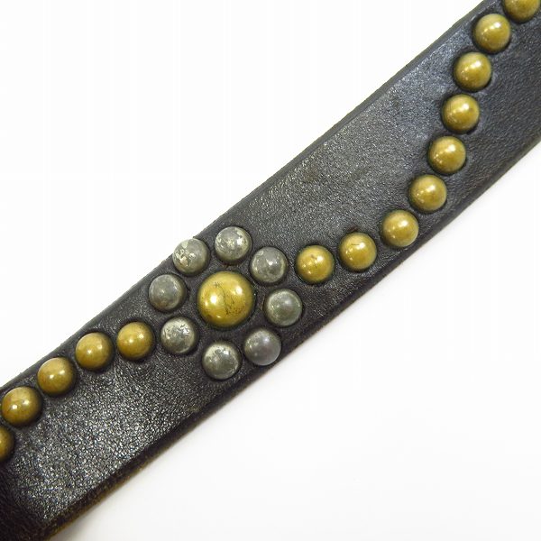 実際に弊社で買取させて頂いたCALEE/キャリー スタッズ レザーベルト 花の画像 5枚目