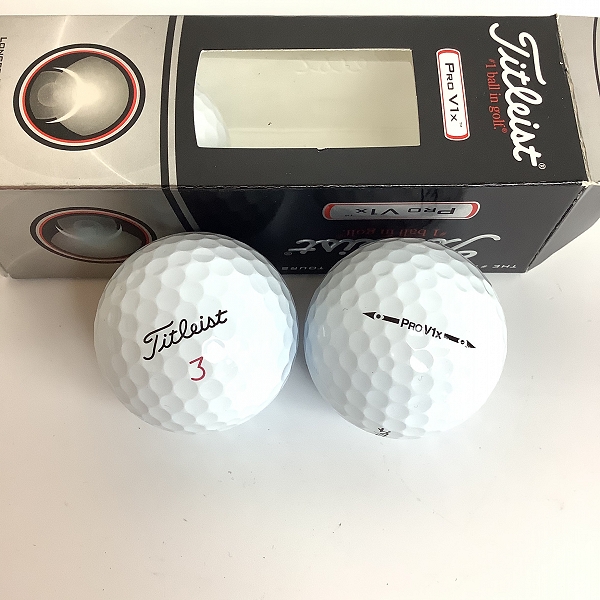 実際に弊社で買取させて頂いた【未使用】一流メーカー Titleist PRO V1x/ブリヂストン TOUR BX 等 ゴルフボール 1ダースの画像 1枚目