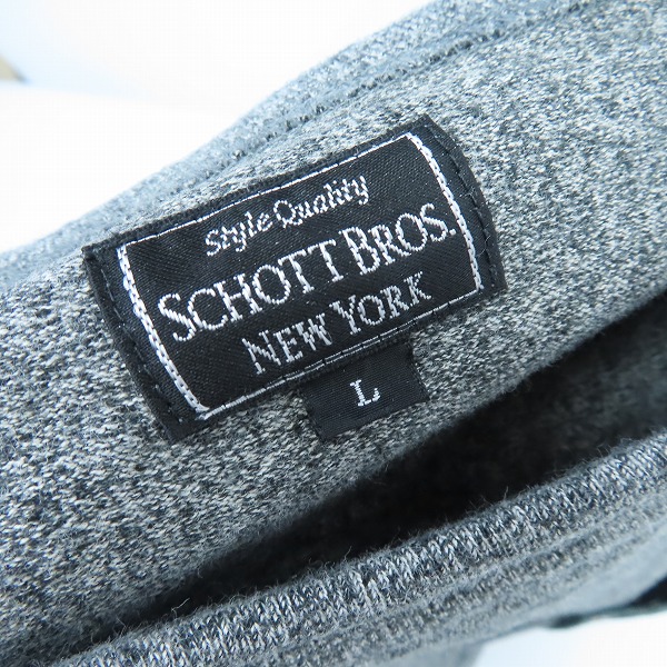 実際に弊社で買取させて頂いたSCHOTT BROS./ ショットブロス レザーポケット/ワンスター  ヘビーウェイト長袖Tシャツ グレー 3143092/Lの画像 2枚目