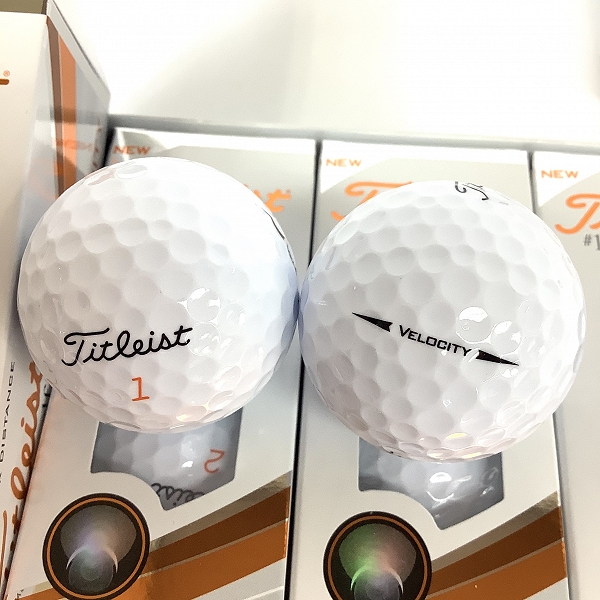 実際に弊社で買取させて頂いた【未使用】Titleist/タイトリスト VELOCITY/ベロシティオレンジ/ホワイト 4ダースの画像 2枚目