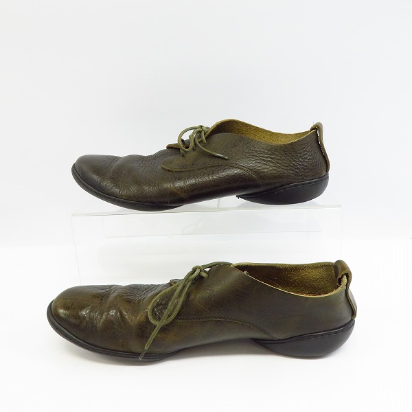 実際に弊社で買取させて頂いたtrippen/トリッペン レースアップレザーシューズ カーキ/42の画像 3枚目