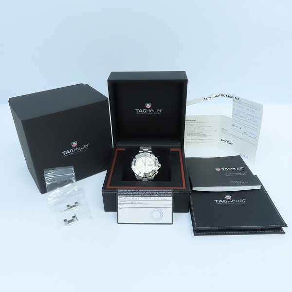 実際に弊社で買取させて頂いた【ギャラ付】TAG Heuer/タグホイヤー ニューアクアレーサー クロノグラフ デイデイト 自動巻き CAF2011.BA0815の画像 8枚目