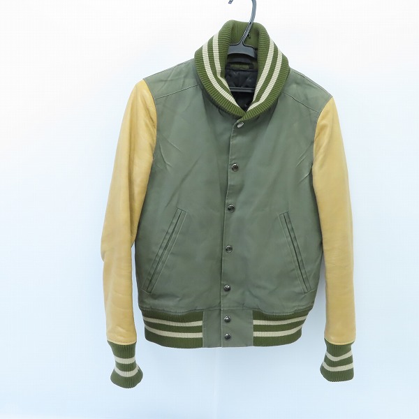 実際に弊社で買取させて頂いたACANTHUS×Unlimited/アカンサス×アンリミテッド 袖レザー スタジャン 裏キルティング ST1201U 1