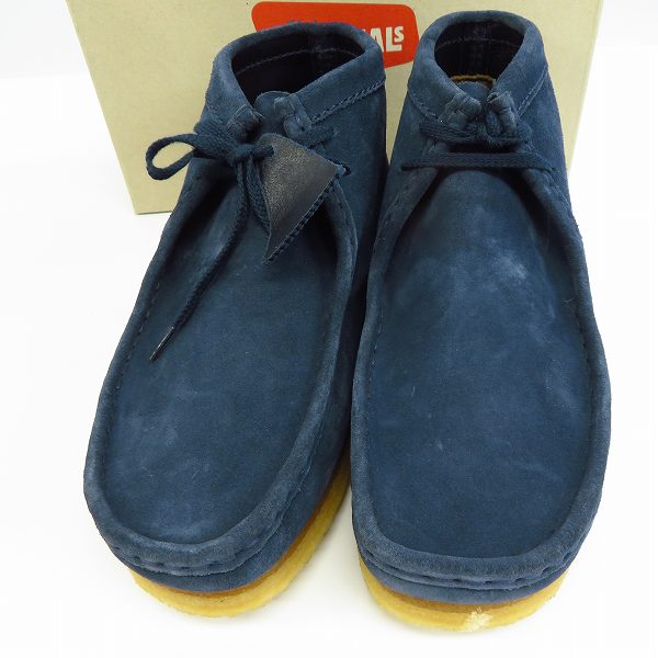 実際に弊社で買取させて頂いたuniform experiment×CLARKS/ユニフォームエクスペリメント×クラークス ワラビーブーツ ネイビー系 UE-120117/8.5G