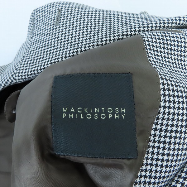 実際に弊社で買取させて頂いた【未使用】MACKINTOSH PHILOSOPHY/マッキントッシュ フィロソフィー テーラードジャケット 千鳥格子柄/38の画像 2枚目