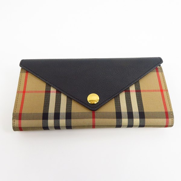 実際に弊社で買取させて頂いたBURBERRY/バーバリー ヴィンテージチェック＆レザー コンチネンタル ウォレット/長財布