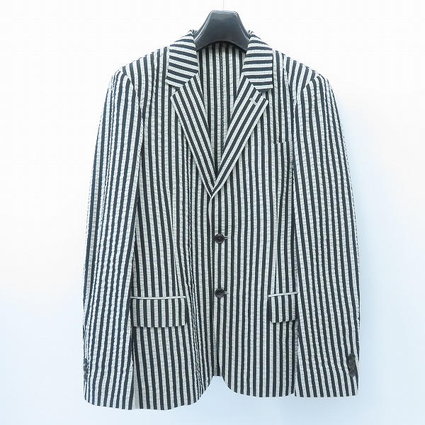 実際に弊社で買取させて頂いたTOMORROWLAND/トゥモローランド シアサッカー地 ストライプ柄 ジャケット/46