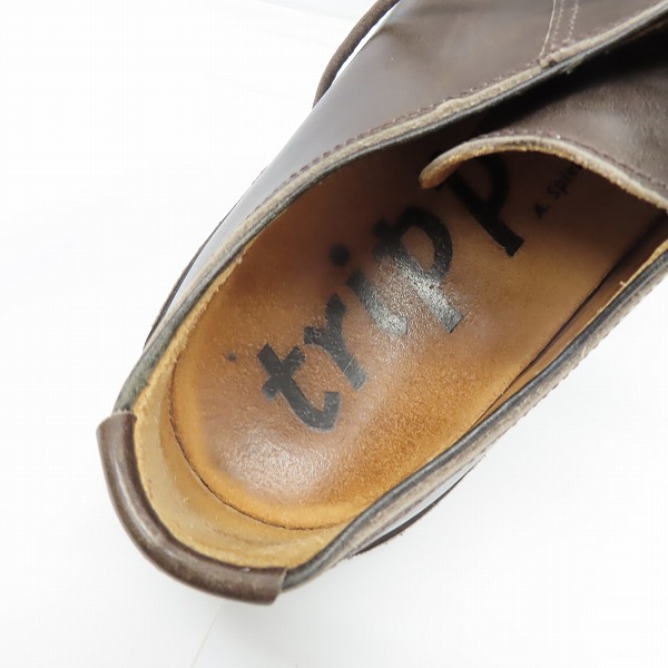 実際に弊社で買取させて頂いたtrippen/トリッペン 3ホール レザーシューズ ダークブラウン/40の画像 4枚目