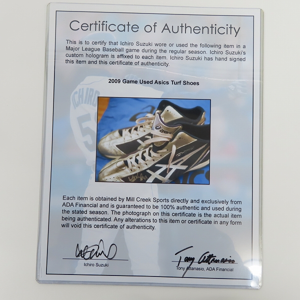 証明書付き/2009年実使用】asics/アシックス イチロー サイン