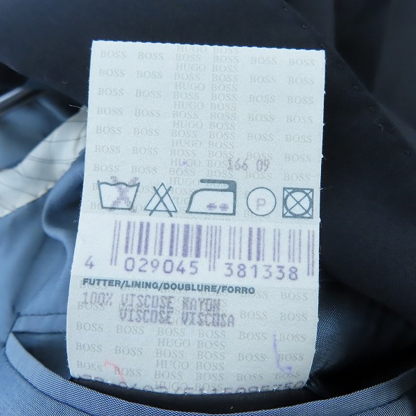実際に弊社で買取させて頂いたHUGO BOSS/ヒューゴボス LOROPIANA ZELANDER/ロロピアーナウール セットアップスーツ 40の画像 5枚目