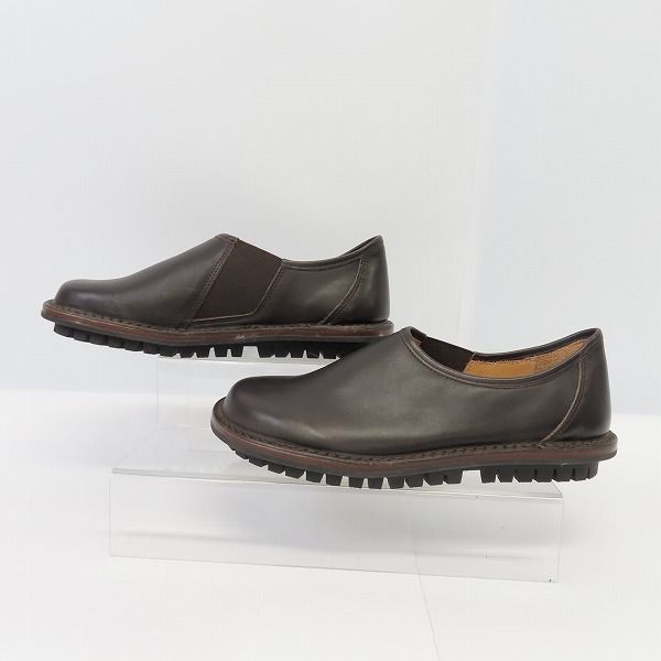 実際に弊社で買取させて頂いたtrippen/トリッペン サイドゴア レザーシューズ ダークブラウン/40の画像 3枚目