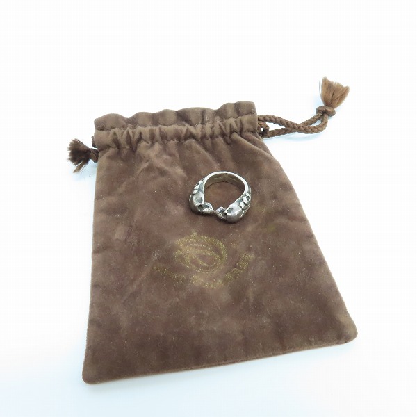 実際に弊社で買取させて頂いたCRAZY PIG/クレイジーピッグ TWO SKULLS TUDOR RING 2スカルチューダーリング 11-11.5号の画像 9枚目