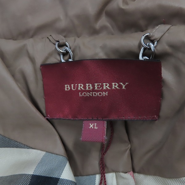 実際に弊社で買取させて頂いたBURBERRY LONDON/バーバリー ロンドン 裏地チェック柄 ダウンジャケット XLの画像 3枚目