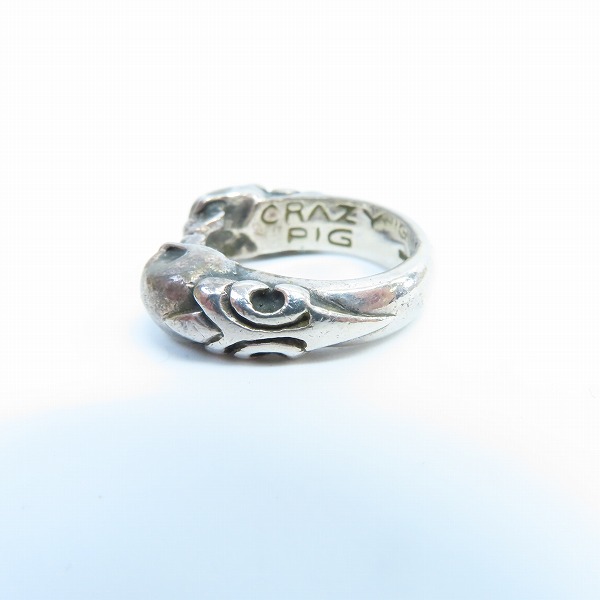 実際に弊社で買取させて頂いたCRAZY PIG/クレイジーピッグ TWO SKULLS TUDOR RING 2スカルチューダーリング 11-11.5号の画像 1枚目