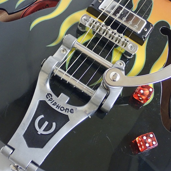実際に弊社で買取させて頂いた★Epiphone/エピフォン FLAMEKAT ホットロッド セミアコ ハードケース付の画像 6枚目