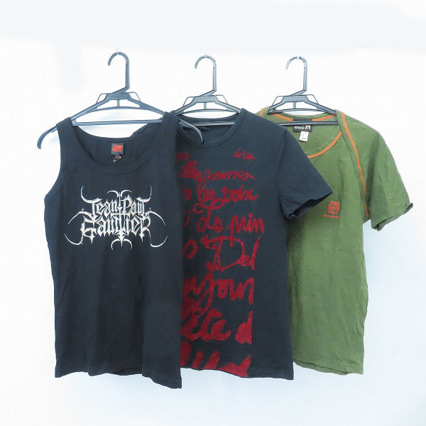 実際に弊社で買取させて頂いた【未使用を含む」JEAN PAUL GAULTIER/ジャンポールゴルチェ プリント 半袖Tシャツ/タンクトップ/48 3点セット