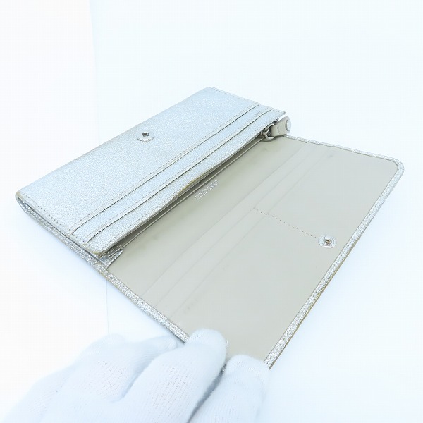 実際に弊社で買取させて頂いたJIMMY CHOO/ジミーチュウ スタッズ/ラメ レザー 二つ折り財布の画像 3枚目