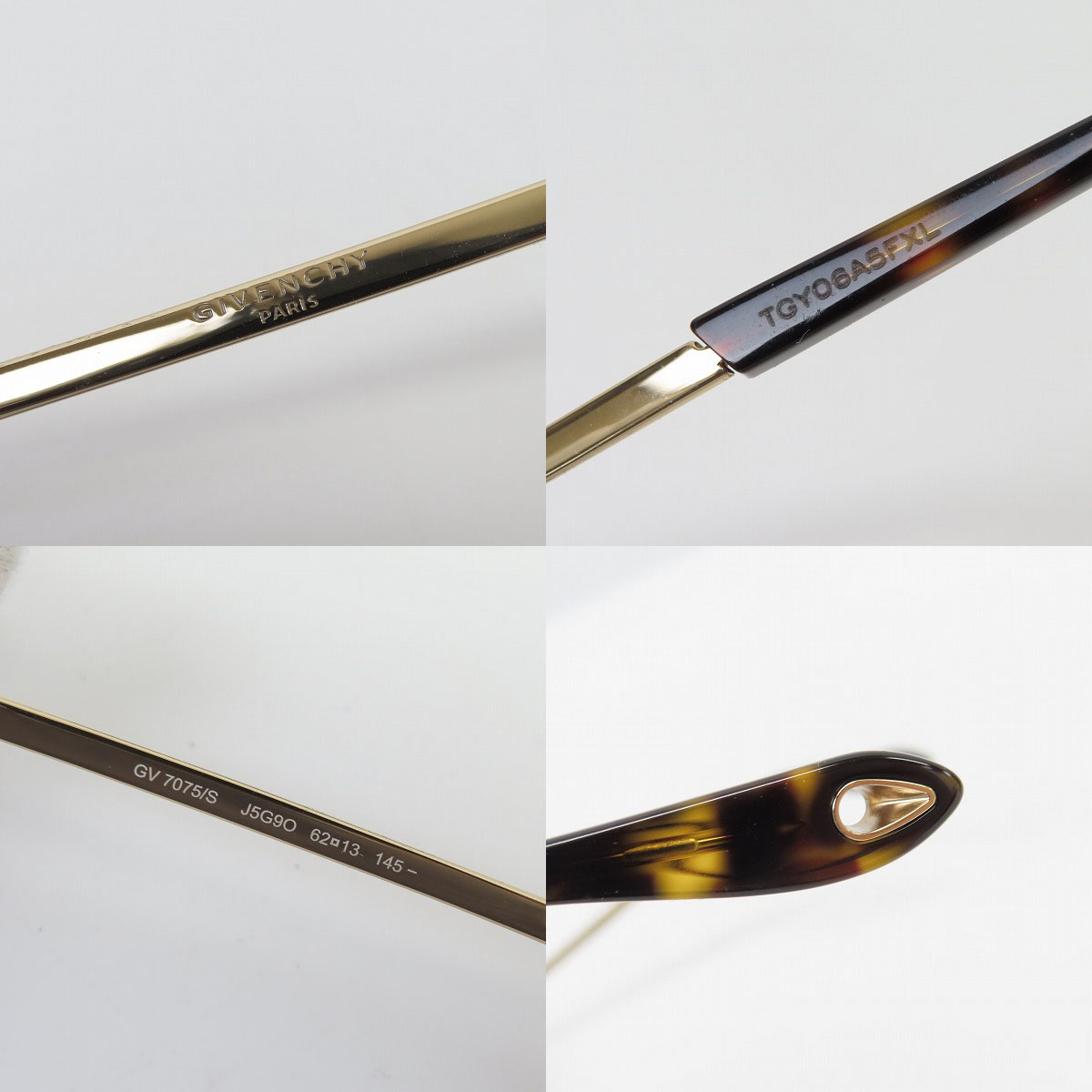 実際に弊社で買取させて頂いたGIVENCHY/ジバンシィ サイドロゴ ティアドロップ型 サングラス GV7075 J5Gの画像 4枚目