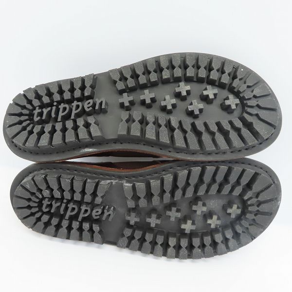 実際に弊社で買取させて頂いたtrippen/トリッペン サイドゴア レザー スリッポン ブラウン/40の画像 2枚目