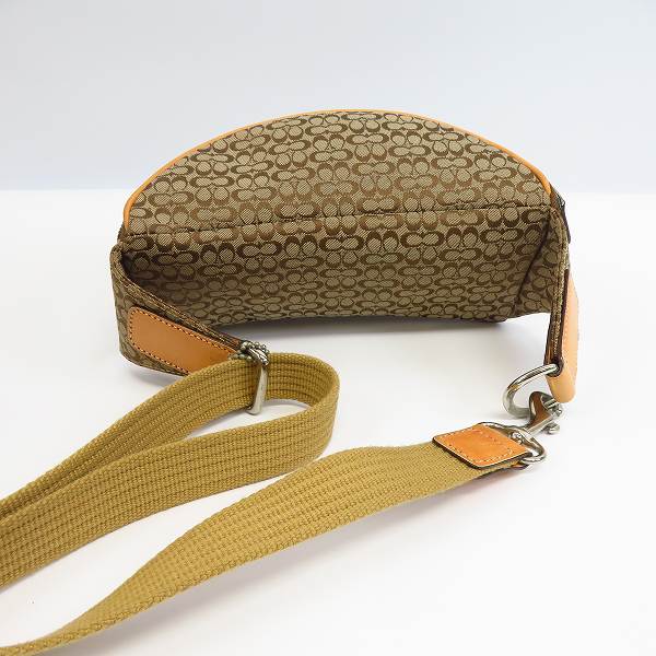 コーチ COACH ウエストポーチ ミニシグネチャー柄 ジャガード×レザー