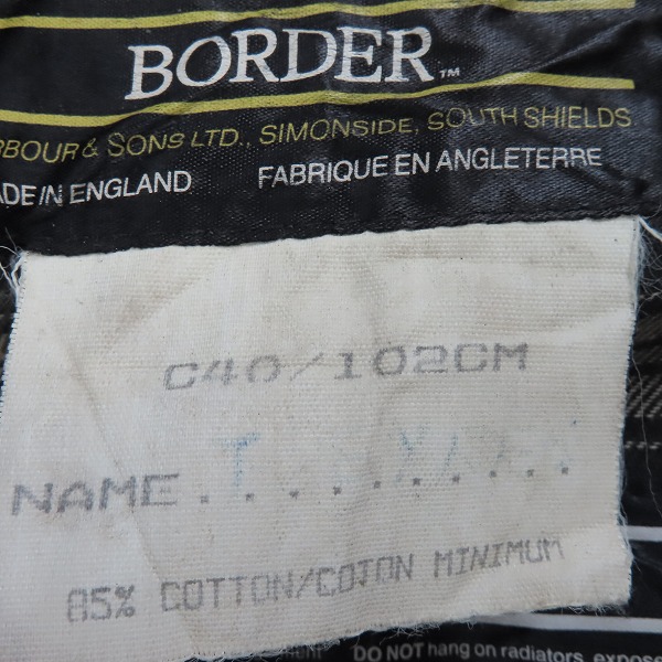 実際に弊社で買取させて頂いたBARBOUR/バブアー ビデイル SL ワックスド コットンジャケット/40の画像 4枚目