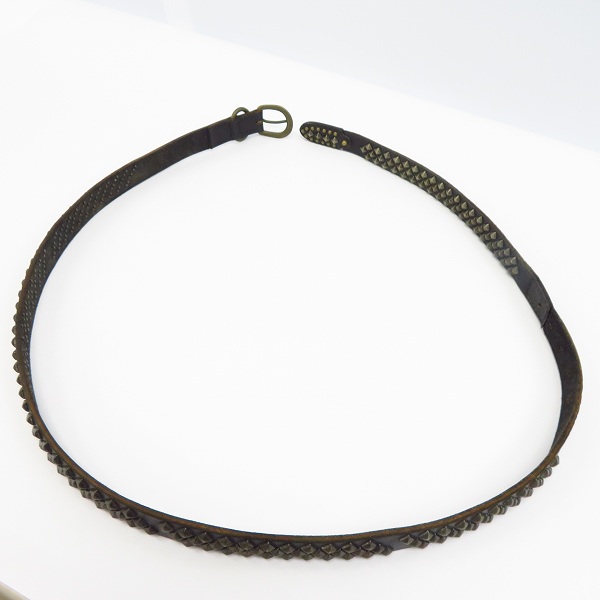 実際に弊社で買取させて頂いたCALEE/キャリー ロゴ入り レザースタッズベルトの画像 7枚目