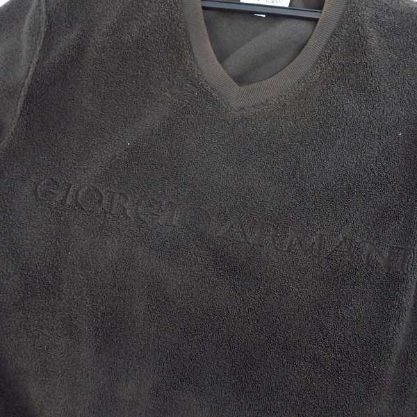 実際に弊社で買取させて頂いたGIORGIO ARMANI/ジョルジオアルマーニ パイル地 Vネックトレーナー/Lの画像 4枚目