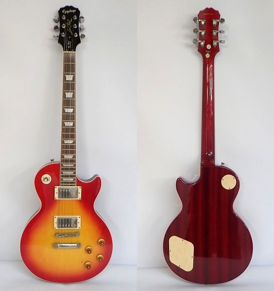 実際に弊社で買取させて頂いた★Epiphone/エピフォン Les Paul Standard/レスポールスタンダード チェリーサンバースト ギグケース付 の画像 1枚目