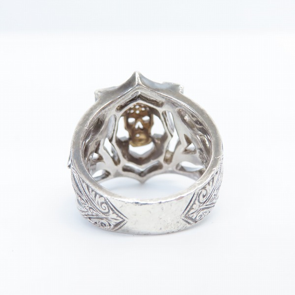 実際に弊社で買取させて頂いたLoree Rodkin/ローリーロドキン カットアウト スパイダーウェブ 18Kスカル リング 15号の画像 3枚目