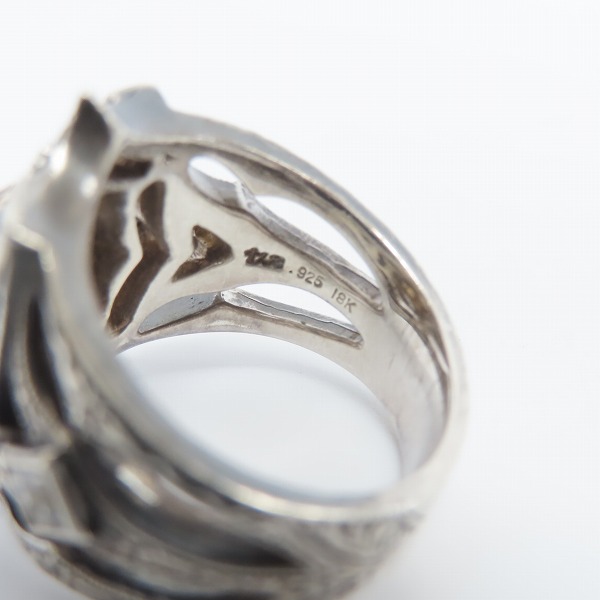 実際に弊社で買取させて頂いたLoree Rodkin/ローリーロドキン カットアウト スパイダーウェブ 18Kスカル リング 15号の画像 6枚目