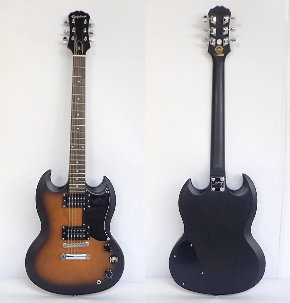 実際に弊社で買取させて頂いた★Epiphone/エピフォン SG Special VE Worn Vintage Sunburst ソフトケース付きの画像 1枚目