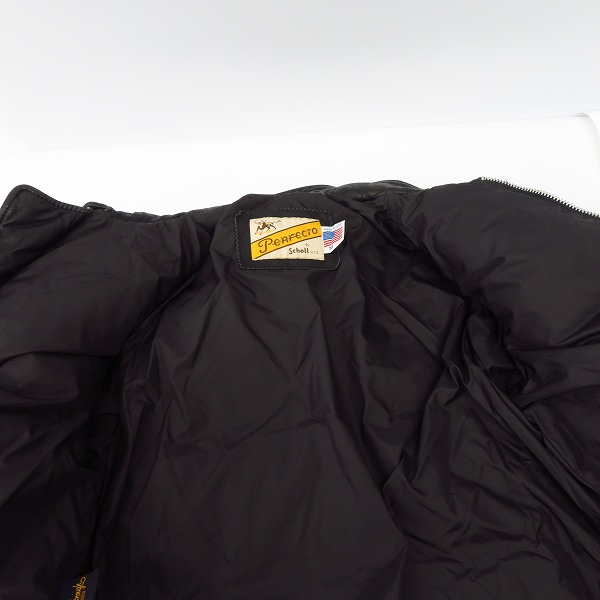 実際に弊社で買取させて頂いたSchott×GOODENOUGH/ショット×グッドイナフ Perfecto/パーフェクト レザー ダウンジャケット/Mの画像 9枚目