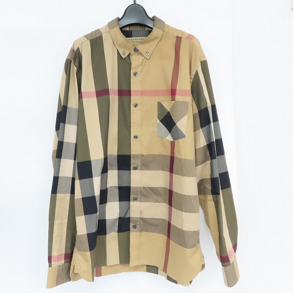 実際に弊社で買取させて頂いたBURBERRY/バーバリー  18AW ノヴァチェック ボタンダウン 長袖シャツ 4045831/XL