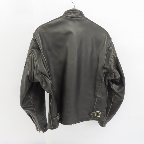 実際に弊社で買取させて頂いたSCHOTT/ショット シングルレザー ライダースジャケット ブラック 641 42の画像 1枚目